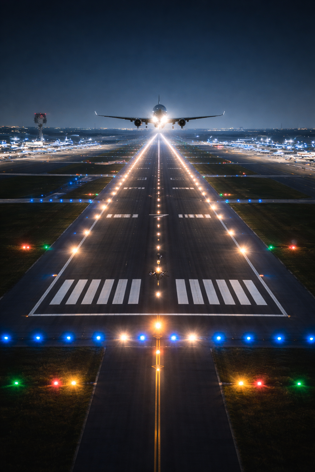 야간 활주로 PAPI 조명 시스템