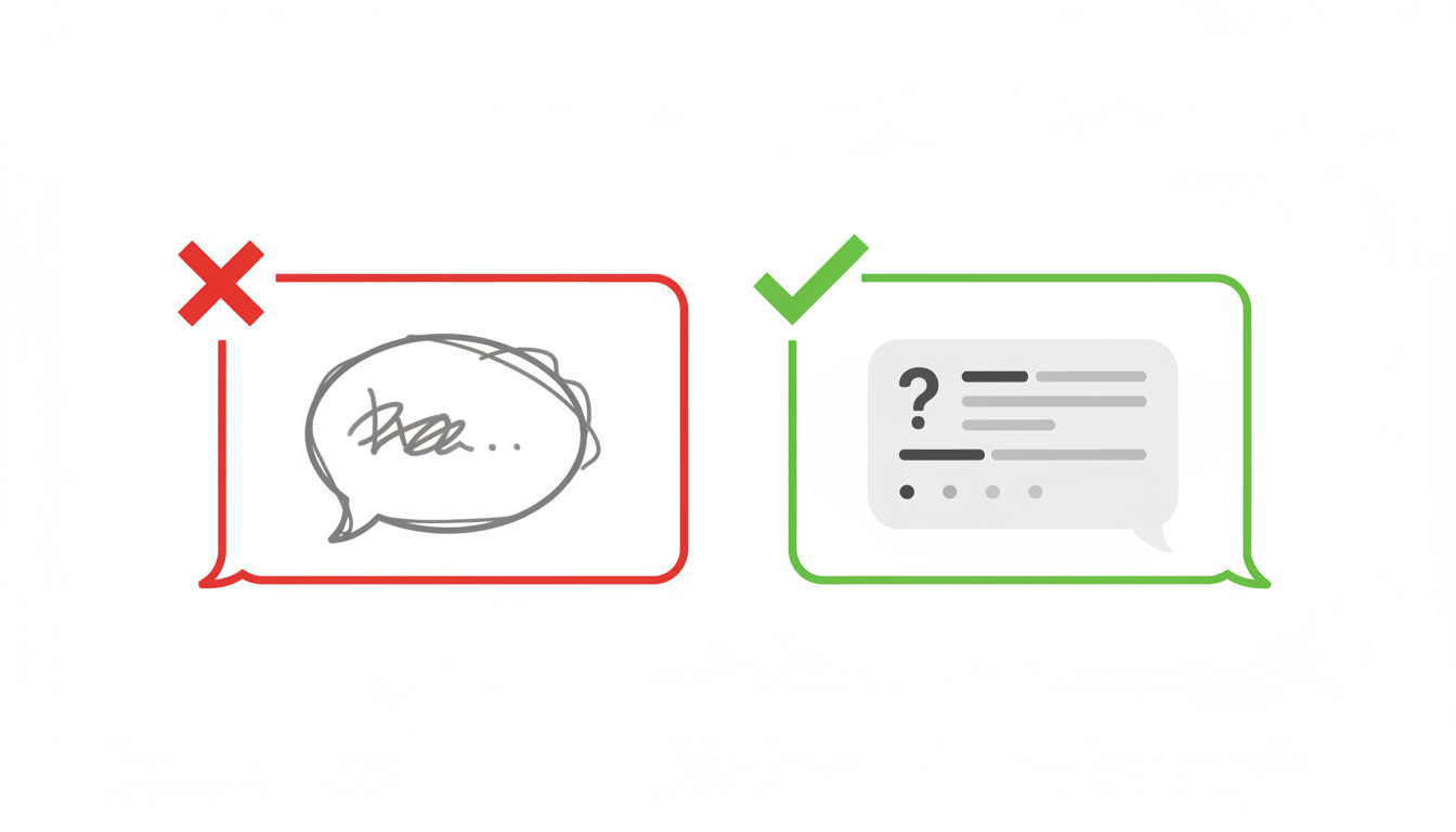 나쁜 프롬프트와 좋은 프롬프트 비교 다이어그램