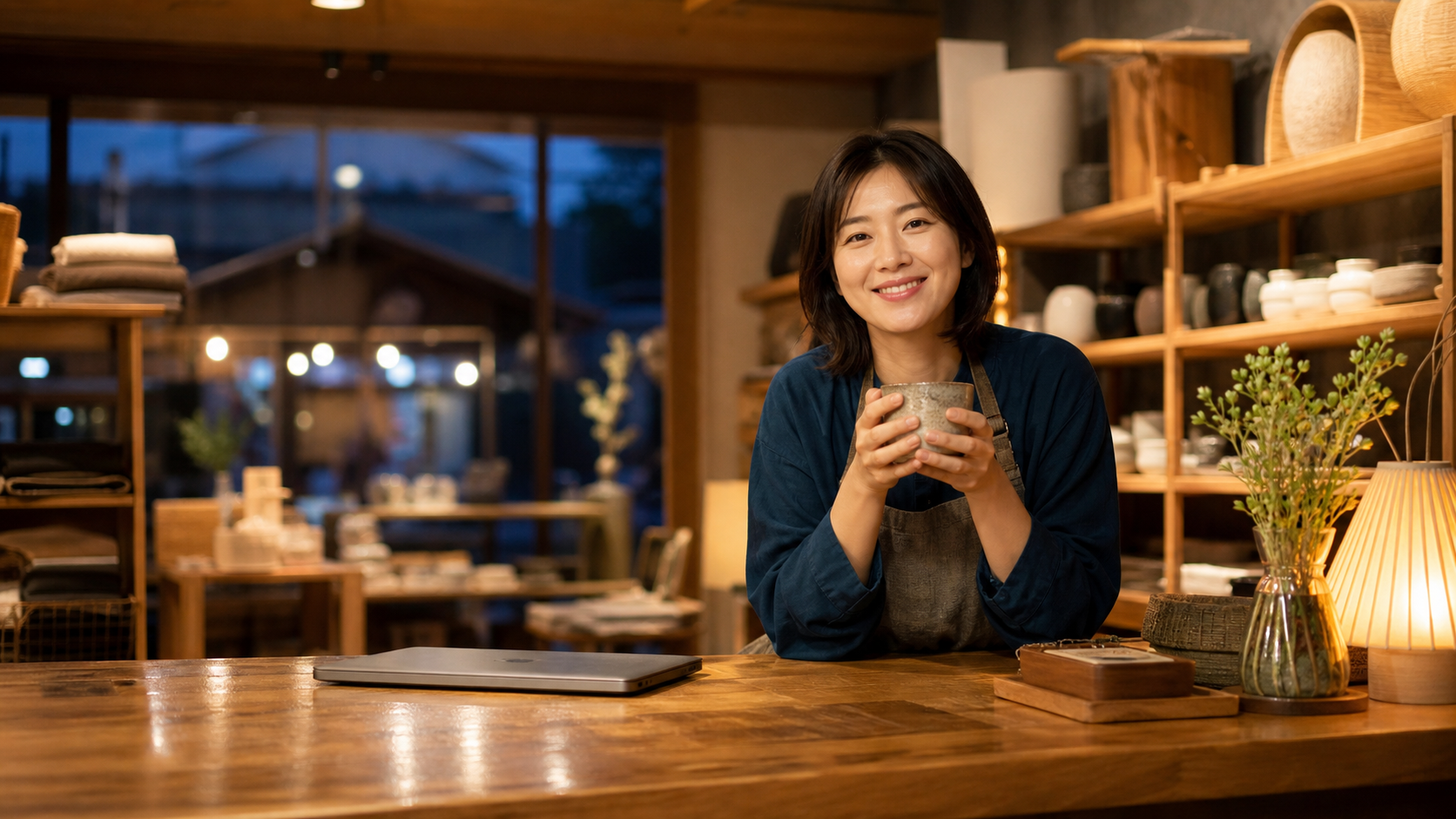 문의 답장을 빠르게 마치고 여유를 찾은 자영업자의 모습