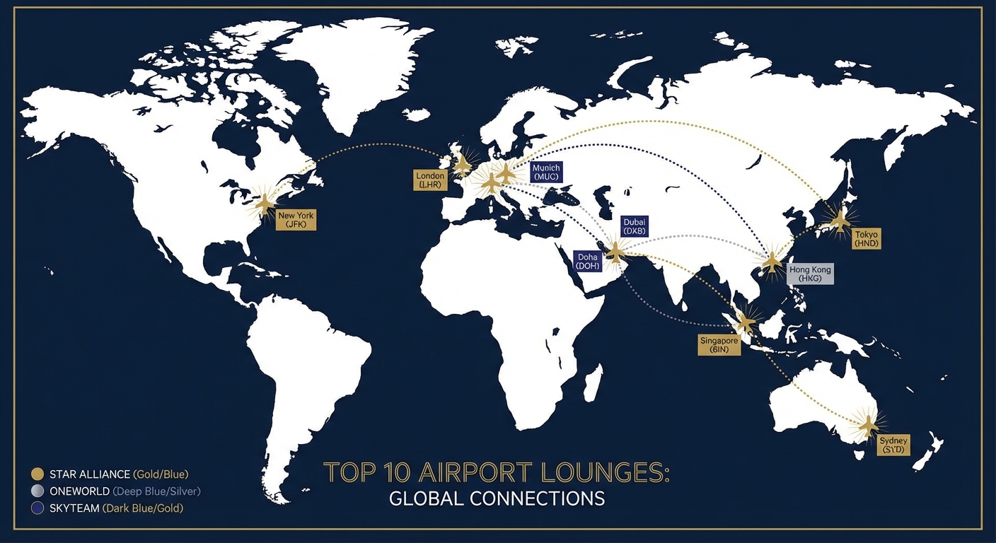 전세계 프리미엄 라운지 맵 - 주요 공항 라운지 위치