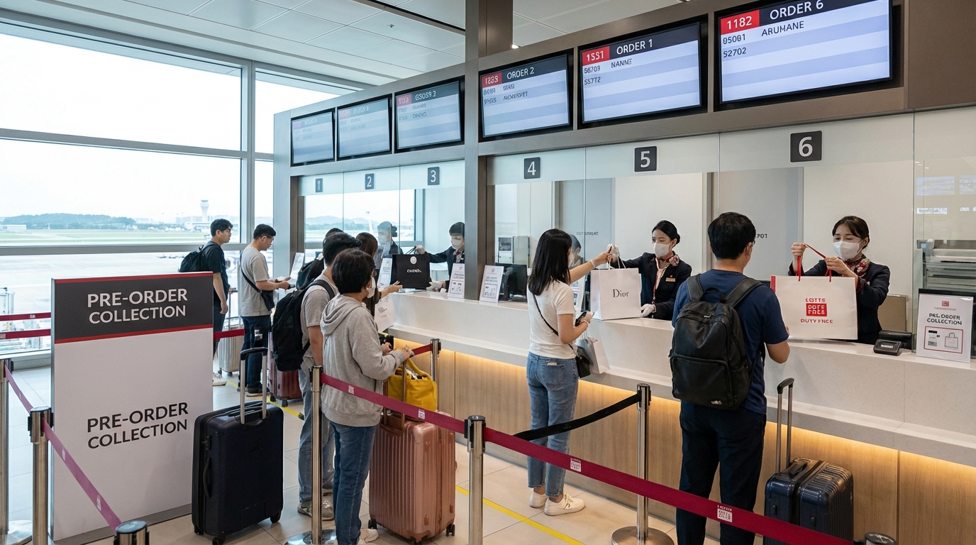 면세품 인도장 - 공항 출국장 내 면세품 수령 카운터