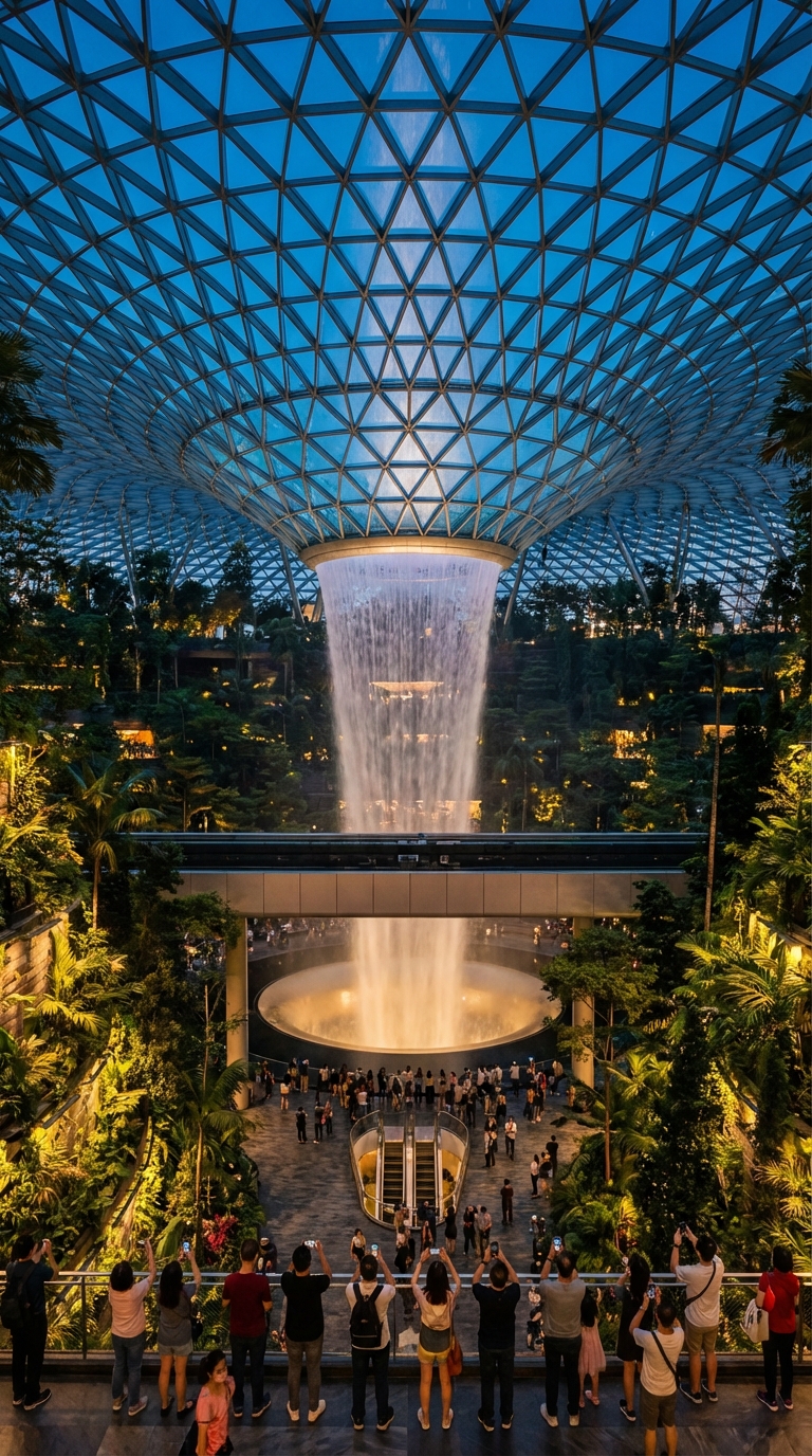 창이공항 쥬얼 폭포 - 세계 최대 실내 폭포