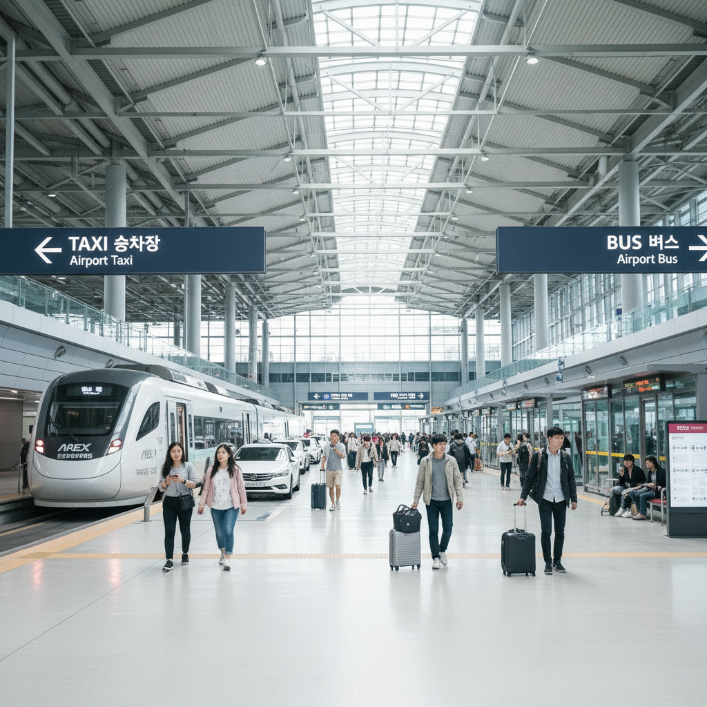 인천공항 교통센터 - AREX 공항철도 플랫폼