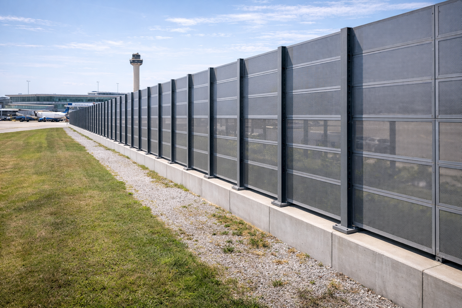 소음 구역별로 색상이 구분된 공항 인근 지도