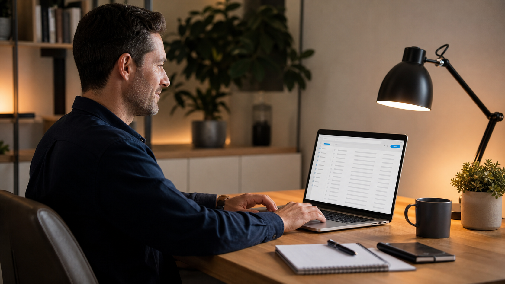 organized inbox dashboard on a laptop screen showing email triage and productivity workflow