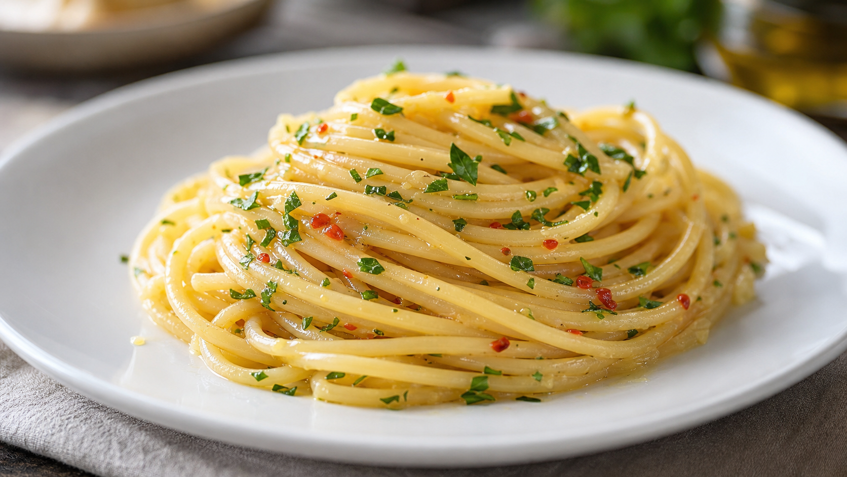 finished plate of spaghetti pasta, warm and appetizing, photorealistic 4K