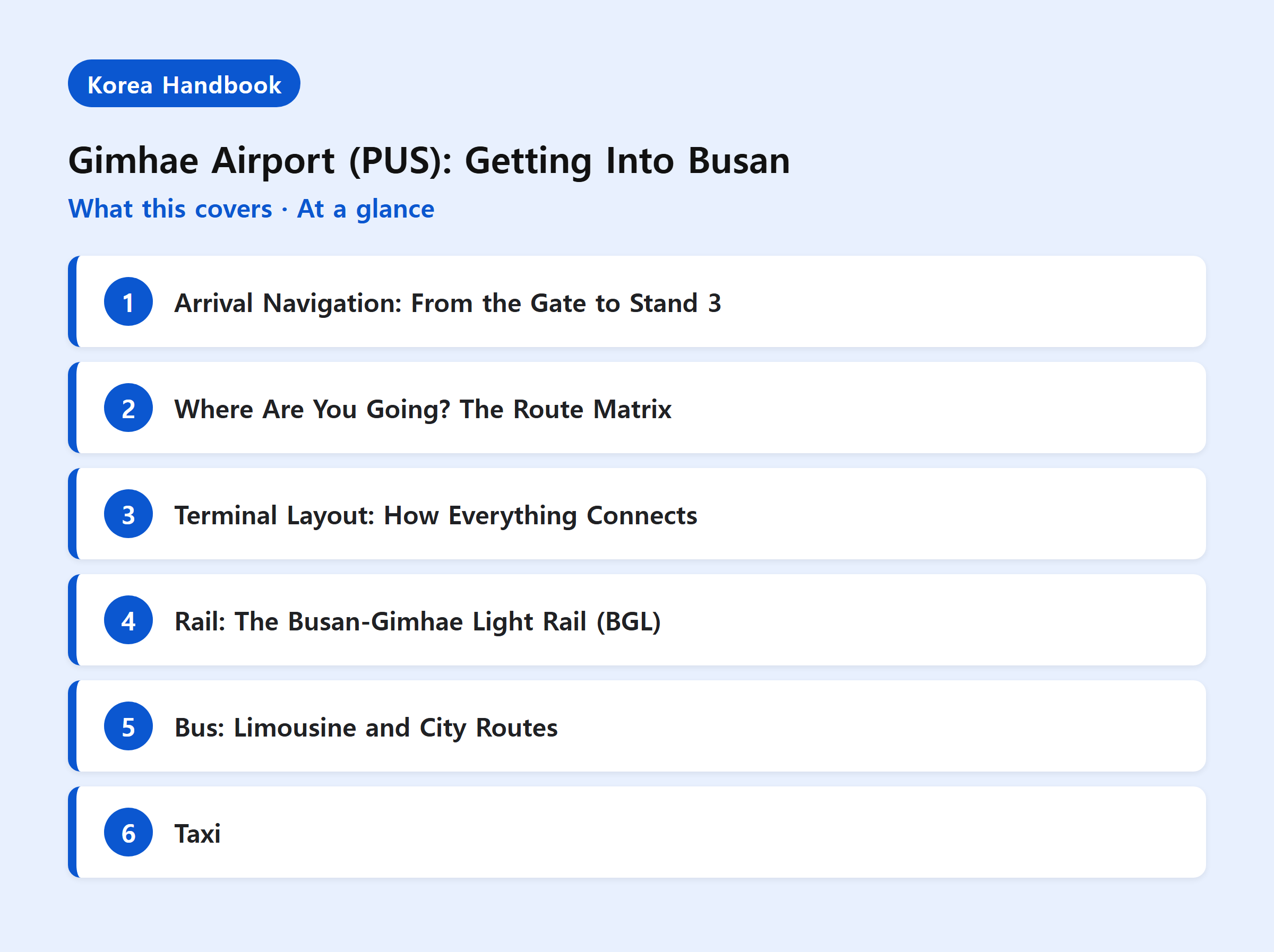 Gimhae Airport (PUS): Getting Into Busan — What this covers
