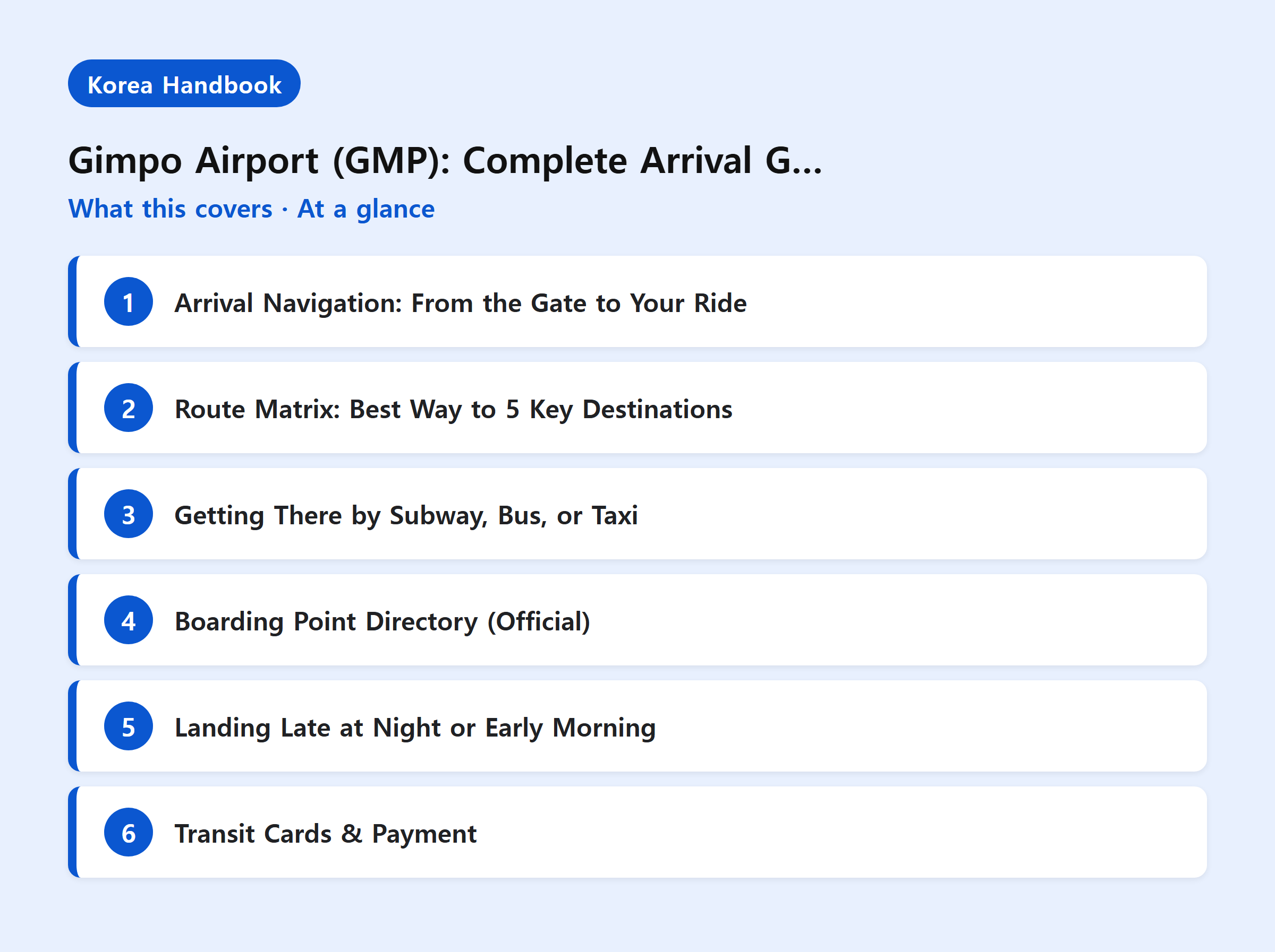 Gimpo Airport (GMP): Complete Arrival Guide — What this covers
