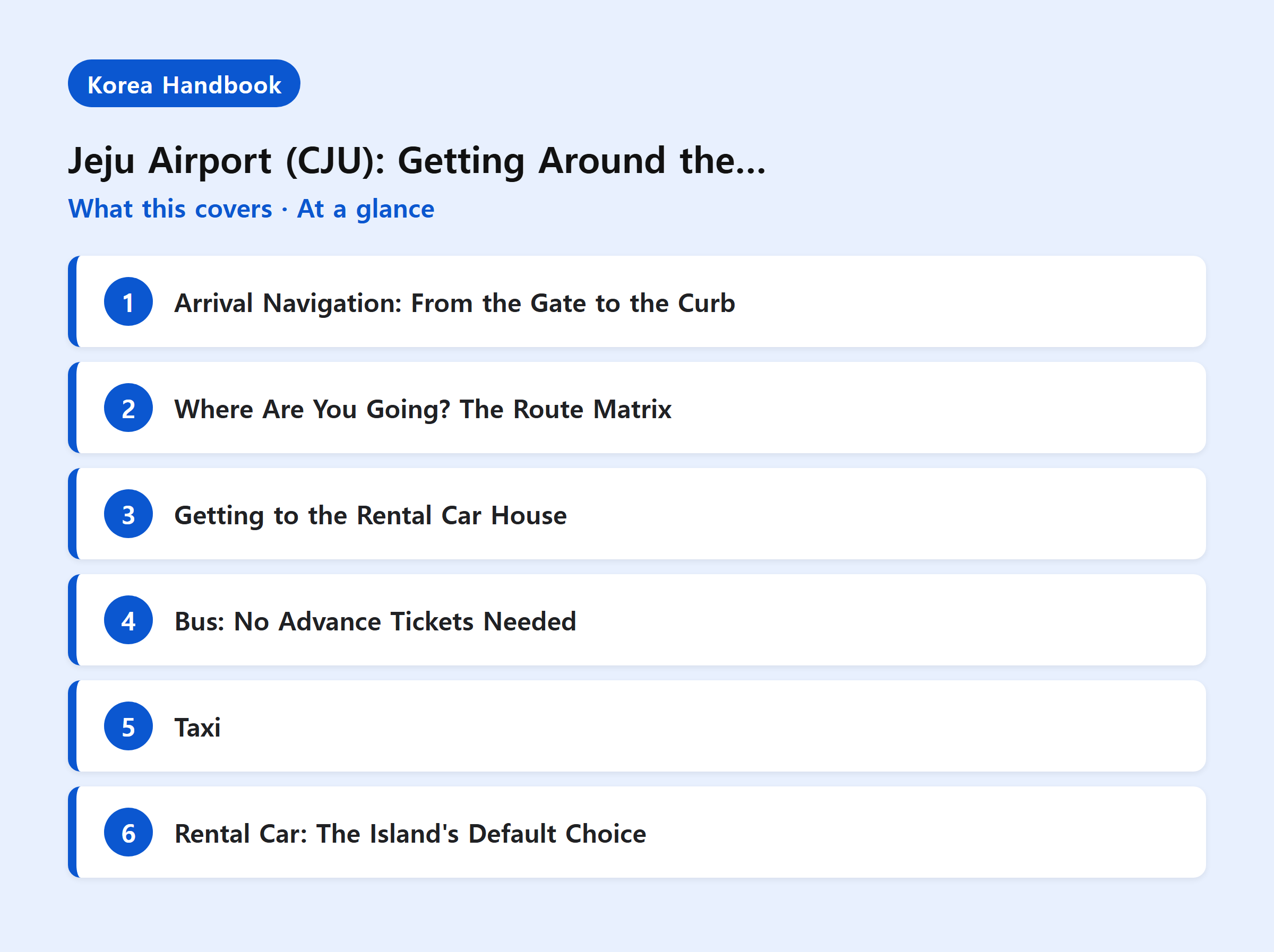Jeju Airport (CJU): Getting Around the Island — What this covers