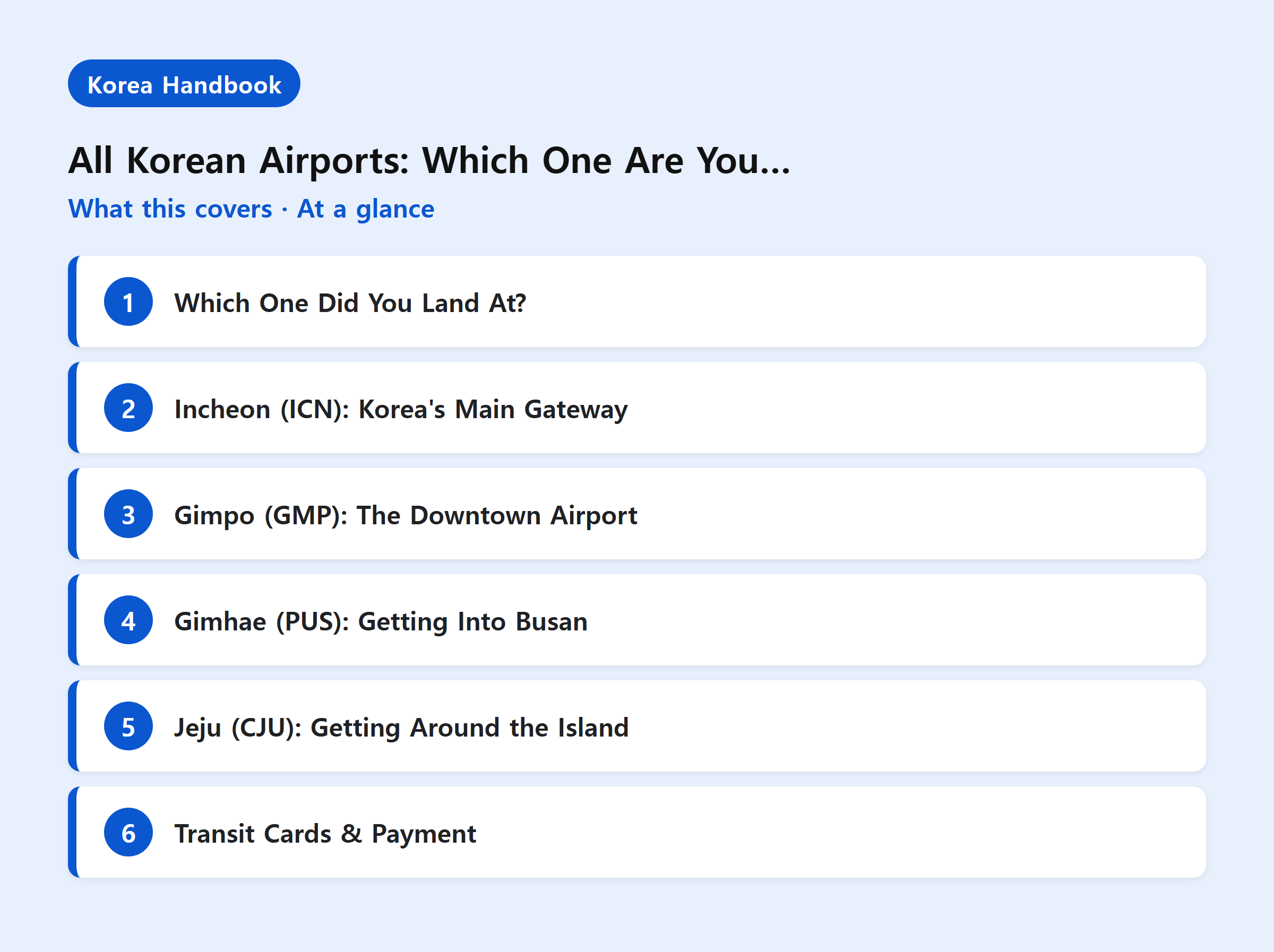 All Korean Airports: Which One Are You Landing At? — What this covers